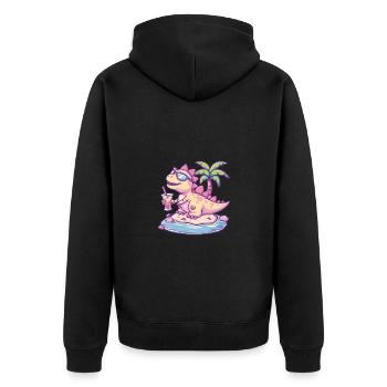 Dinosaure stégosaure palmier de l’île - Veste à capuche bio Premium Unisexe - noir - Dos - Nico (187cm)