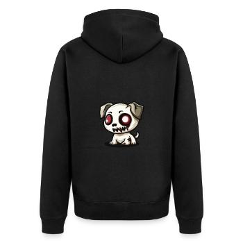 Hund Halloween Zombie Baby - Unisex Premium Bio Zip Hoodie - Schwarz - Hinten - Nico (187cm)