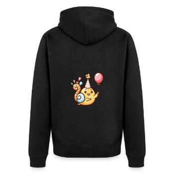 Schnecke Geburtstag Comic - Unisex Premium Bio Zip Hoodie - Schwarz - Hinten - Nico (187cm)