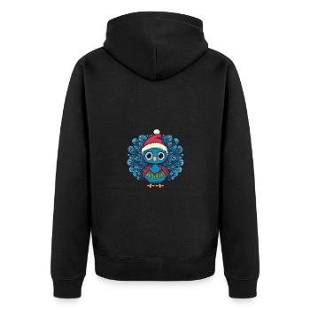 Bande dessinée de Noël Peacock Bird - Veste à capuche bio Premium Unisexe - noir - Dos - Nico (187cm)