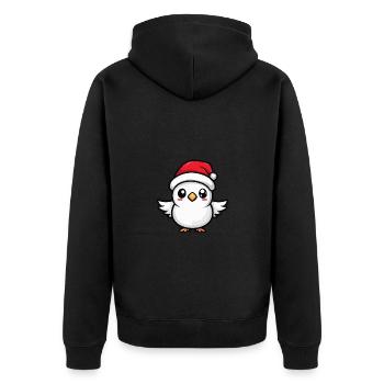 Dove Bird Christmas Cute - Unisex Premium Organic Zip Hoodie - black - Back - Nico (187cm)