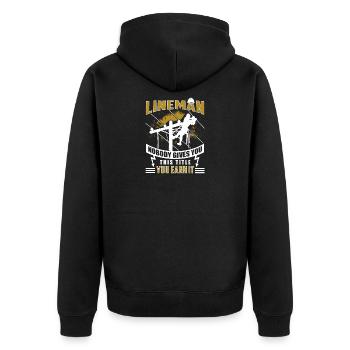 Chemise lineman - Veste à capuche bio Premium Unisexe - noir - Dos - Nico (187cm)