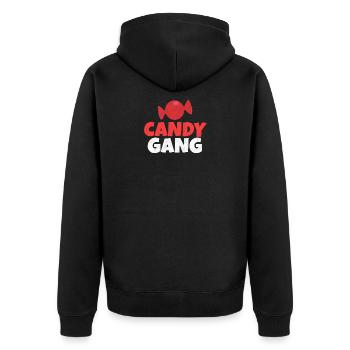 Candy Gang Bonbon Süßigkeit Süß Lecker Geschenk - Unisex Premium Bio Zip Hoodie - Schwarz - Hinten - Nico (187cm)