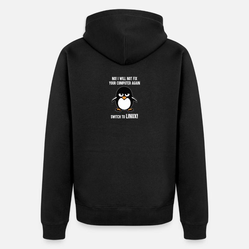Programmation cadeau informatique · Linux - Veste à capuche bio Premium Unisexe - noir