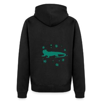 Bearded dragon - amphibian animal - Unisex Premium Organic Zip Hoodie - black - Back - Nico (187cm)