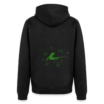 Salamander - Amphibian Animal - Unisex Premium Organic Zip Hoodie - black - Back - Nico (187cm)