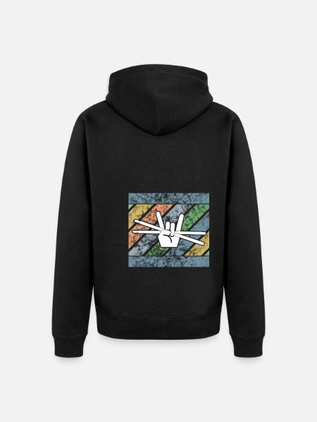Drummer Drumsticks Drum Design - Unisex Premium Organic Zip Hoodie - black