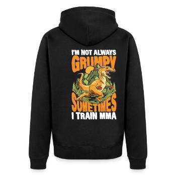 I'm Not Always Grumpy Sometimes I Train MMA - Unisex Premium Bio Zip Hoodie - Schwarz - Hinten - Nico (187cm)