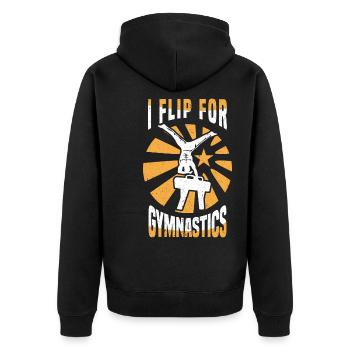 Gymnastik Turnen Barren Trampolin Ringe Turner - Unisex Premium Bio Zip Hoodie - Schwarz - Hinten - Nico (187cm)
