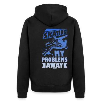 Skateboarding skating coole Jungs - Unisex Premium Bio Zip Hoodie - Schwarz - Hinten - Nico (187cm)