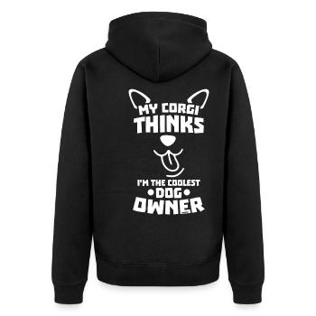 super cadeau pour les propriétaires de chiens Corgi - Veste à capuche bio Premium Unisexe - noir - Dos - Nico (187cm)