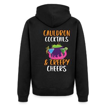 Cauldron Cocktails & Spooky Cheers Halloween - Unisex Premium Organic Zip Hoodie - black - Back - Nico (187cm)