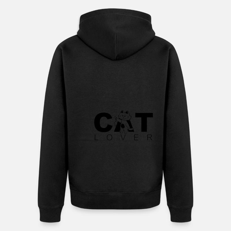 Amoureux des chats - Veste à capuche bio Premium Unisexe - noir