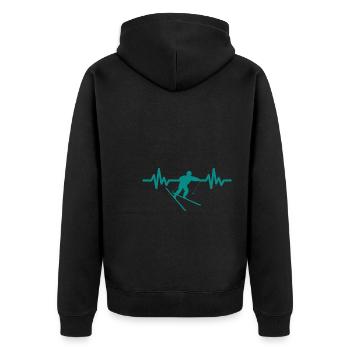 Heartbeat Ski Ski freestyle - Veste à capuche bio Premium Unisexe - noir - Dos - Nico (187cm)