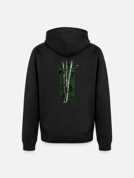 Zen Tranquility: Elegant Bamboo Grove - Unisex Premium Organic Zip Hoodie - black