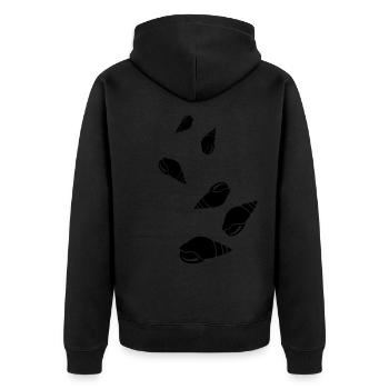Symbole de coquille - Veste à capuche bio Premium Unisexe - noir - Dos - Nico (187cm)