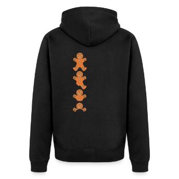 Bonhomme en pain d’épices Noël Pain d’épices Pain d’épices - Veste à capuche bio Premium Unisexe - noir - Dos - Nico (187cm)