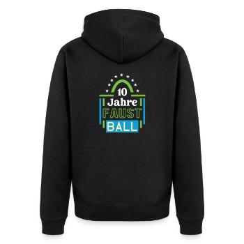 Faustball Jubiläum 10 Jahre Trainer Spieler Jubi - Unisex Premium Bio Zip Hoodie - Schwarz - Hinten - Nico (187cm)