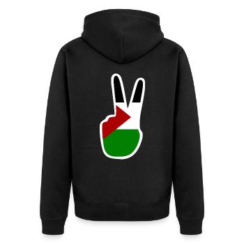 Free palestine - Unisex Premium Organic Zip Hoodie - black - Back - Nico (187cm)
