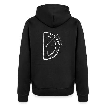 Architekt Zirkel Designer Architektur Symbol - Unisex Premium Bio Zip Hoodie - Schwarz - Hinten - Nico (187cm)