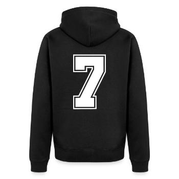 7 - Unisex Premium Organic Zip Hoodie - black - Back - Nico (187cm)