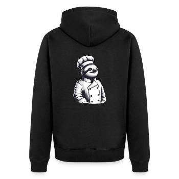 Fier chef paresseux : maître de la cuisine - Veste à capuche bio Premium Unisexe - noir - Dos - Nico (187cm)