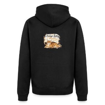 Orange Tabby Mom Cat Illustration - Unisex Premium Organic Zip Hoodie - black - Back - Nico (187cm)