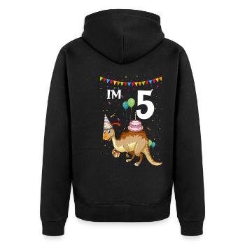 Paläontologie-Lehrer und Parasaurolophus Motif - Unisex Premium Bio Zip Hoodie - Schwarz - Hinten - Nico (187cm)