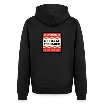 Cadeau officiel du 13e anniversaire de l’adolescent 13 ans - Veste à capuche bio Premium Unisexe - noir - Dos - Nico (187cm)