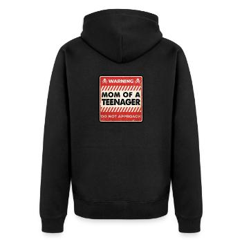 Maman d’un adolescent officiel 13e anniversaire - Veste à capuche bio Premium Unisexe - noir - Dos - Nico (187cm)