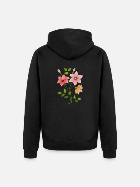 Fleur - Veste à capuche bio Premium Unisexe - noir