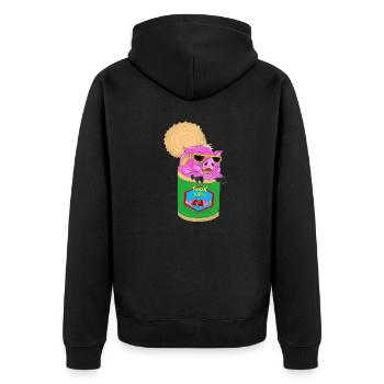 100% pork - Unisex Premium Organic Zip Hoodie - black - Back - Nico (187cm)