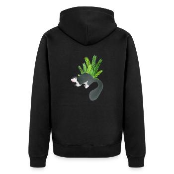 Sri Lanka Riesenhörnchen - Unisex Premium Bio Zip Hoodie - Schwarz - Hinten - Nico (187cm)