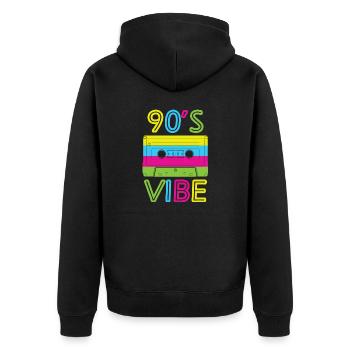 Proverbes des années 1990 Idée cadeau des années 90 - Veste à capuche bio Premium Unisexe - noir - Dos - Nico (187cm)