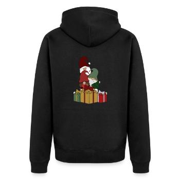 Wichtel - Unisex Premium Bio Zip Hoodie - Schwarz - Hinten - Nico (187cm)