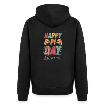 3.14 PI Day Pie Day, Pi Mathematisches Symbol - Unisex Premium Bio Zip Hoodie - Schwarz - Hinten - Nico (187cm)