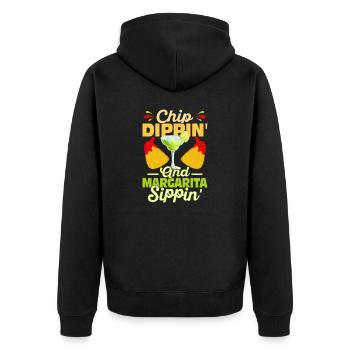 Chip Dippin' And Margarita Sippin' Nacho Cinco De - Unisex Premium Bio Zip Hoodie - Schwarz - Hinten - Nico (187cm)