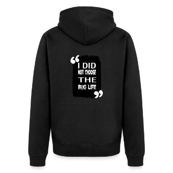 health informatics specialist tshirts - Unisex Premium Bio Zip Hoodie - Schwarz - Hinten - Nico (187cm)