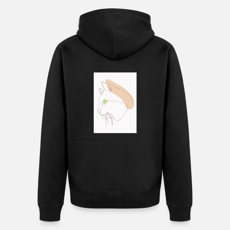 Katze - Unisex Premium Bio Zip Hoodie - Schwarz