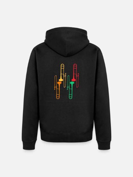 Trombone Collection - Trombone Player - Unisex Premium Organic Zip Hoodie - black