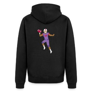 Ballsport - Unisex Premium Bio Zip Hoodie - Schwarz - Hinten - Nico (187cm)