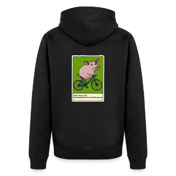 Onkel Jürgen - Unisex Premium Bio Zip Hoodie - Schwarz - Hinten - Nico (187cm)