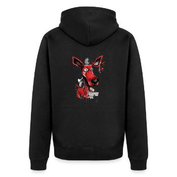 Dongi le chien rouge - Veste à capuche bio Premium Unisexe - noir - Dos - Nico (187cm)
