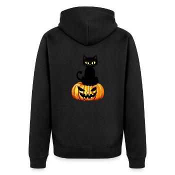 Pumpkin Costume Halloween Pumpkins Gift Pumpkin - Unisex Premium Organic Zip Hoodie - black - Back - Nico (187cm)