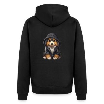 Berger australien cool en vêtements décontractés - Veste à capuche bio Premium Unisexe - noir - Dos - Nico (187cm)
