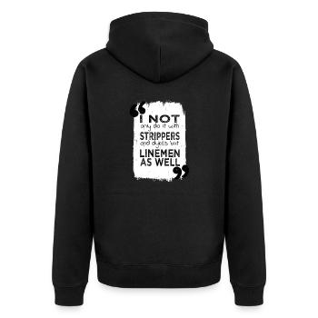 electronics training electrician prop - Unisex Premium Bio Zip Hoodie - Schwarz - Hinten - Nico (187cm)