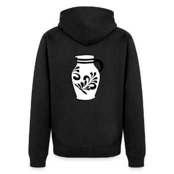 Bembel - Der Originale Frankfurter Apfelwein #FFM - Unisex Premium Bio Zip Hoodie - Schwarz - Hinten - Nico (187cm)