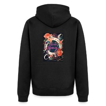 Bride Gang - The Ultimate Party Squad - Unisex Premium Bio Zip Hoodie - Schwarz - Hinten - Nico (187cm)