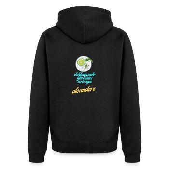 Sayings Shirt I can use more gin and tonics - Unisex Premium Organic Zip Hoodie - black - Back - Nico (187cm)