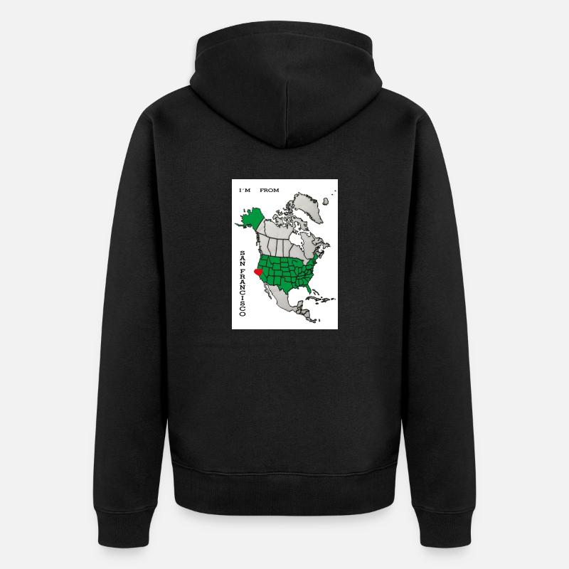 I´m from San Francisco-Slogan - Unisex Premium Bio Zip Hoodie - Schwarz